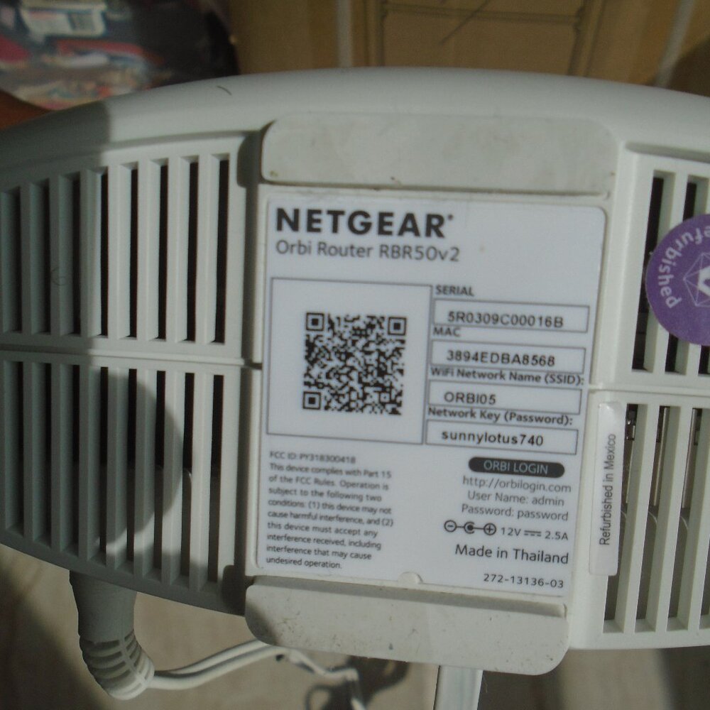 Netgear Orbi RBR50v2 Router + RBS50v2 Satellite Tri-Band Mesh WiFi - Picture 4 of 4